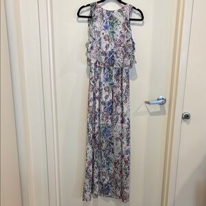H&M White and Purple Maxi Dress
